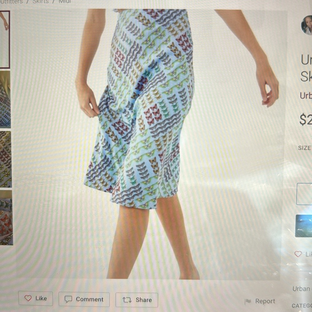 Urban outfitters monarch butterfly satin slip skirt